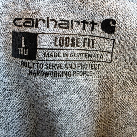 NWOT CARHARTT ( LG TALL ) Heather Grey Loose Fit Midweight L/S Pocket T-Shirt - Picture 6 of 7